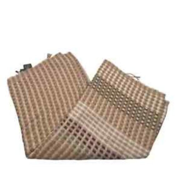 Vince Camuto Long Plaid Neutral  Fringe Scarf New - Picture 1 of 9